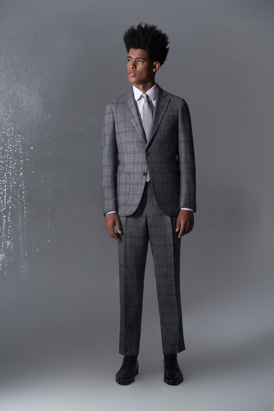 Custom Made Grey Check Suit
